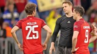 Die „Big Three“.der Bayern: Thomas Müller, Manuel Neuer und Robert Lewandowski (von links)